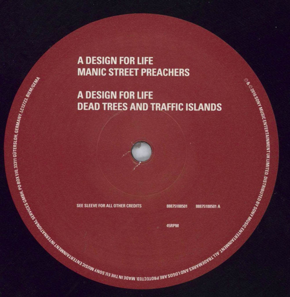 Manic Street Preachers A Design For Life - RSD16 UK 12" vinyl single (12 inch record / Maxi-single) MAS12AD818145