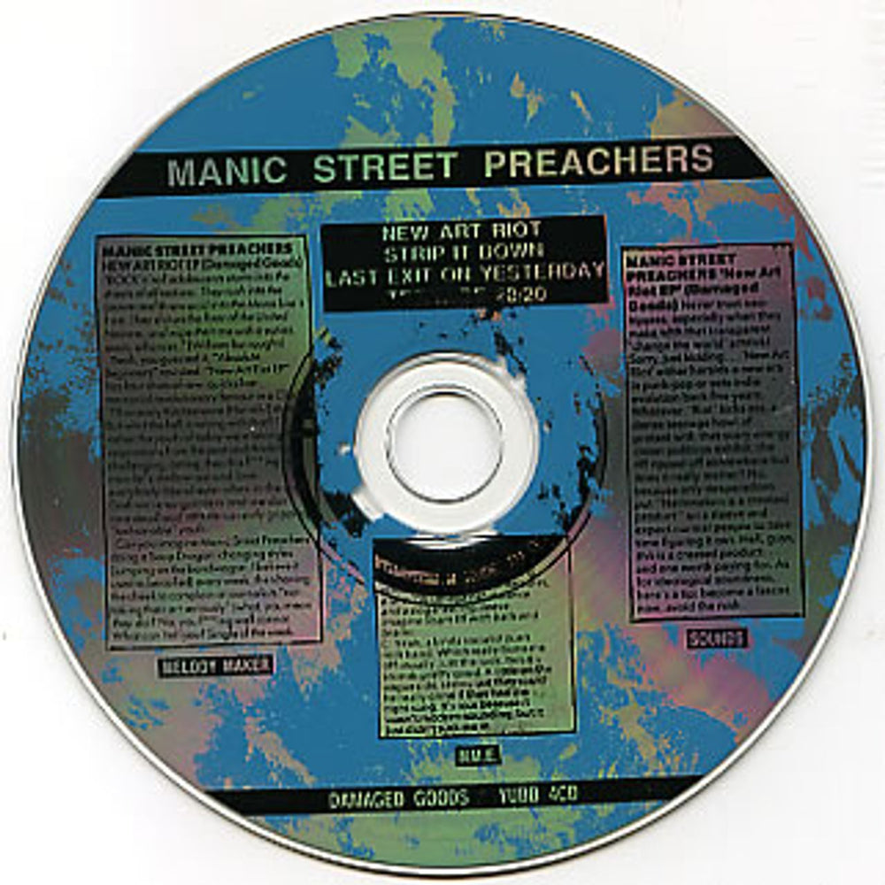 Manic Street Preachers New Art Riot E.P. - 'reviews' CD UK CD single (CD5 / 5") MASC5NE10600