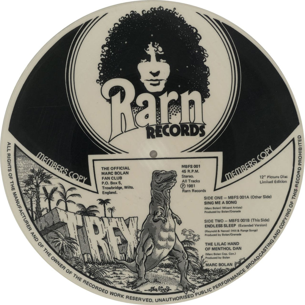 Marc Bolan Sing Me A Song - 1st - Mispress UK 12" vinyl picture disc (12 inch picture record) MAB2PSI655244