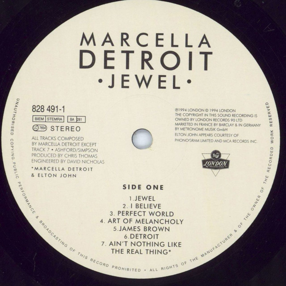 Marcella Detroit Jewel UK vinyl LP album (LP record) MDTLPJE262653