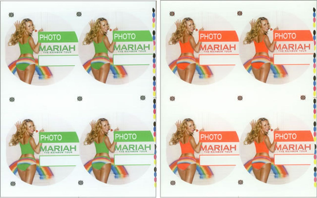 Mariah Carey The Rainbow Tour - Uncut Press Sheet US tour pass CRYTPTH427291