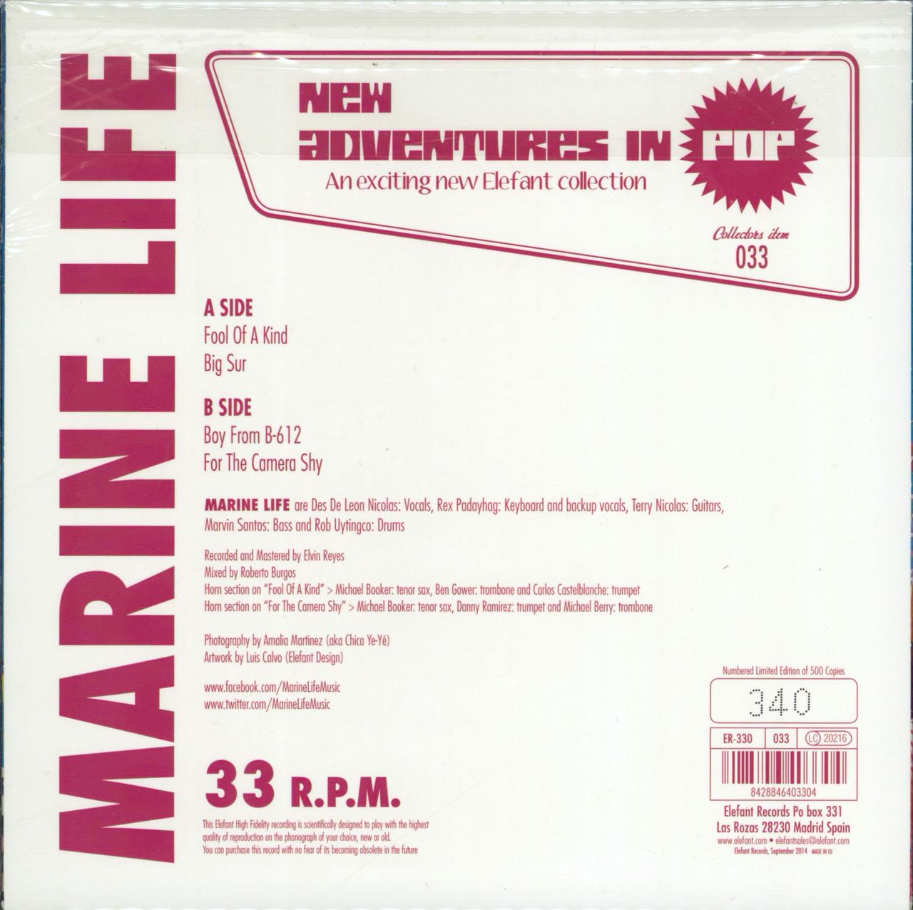Marine Life Fool Of A Kind - Red Vinyl + Numbered Sleeve Spanish 7" vinyl single (7 inch record / 45) 8428846403304