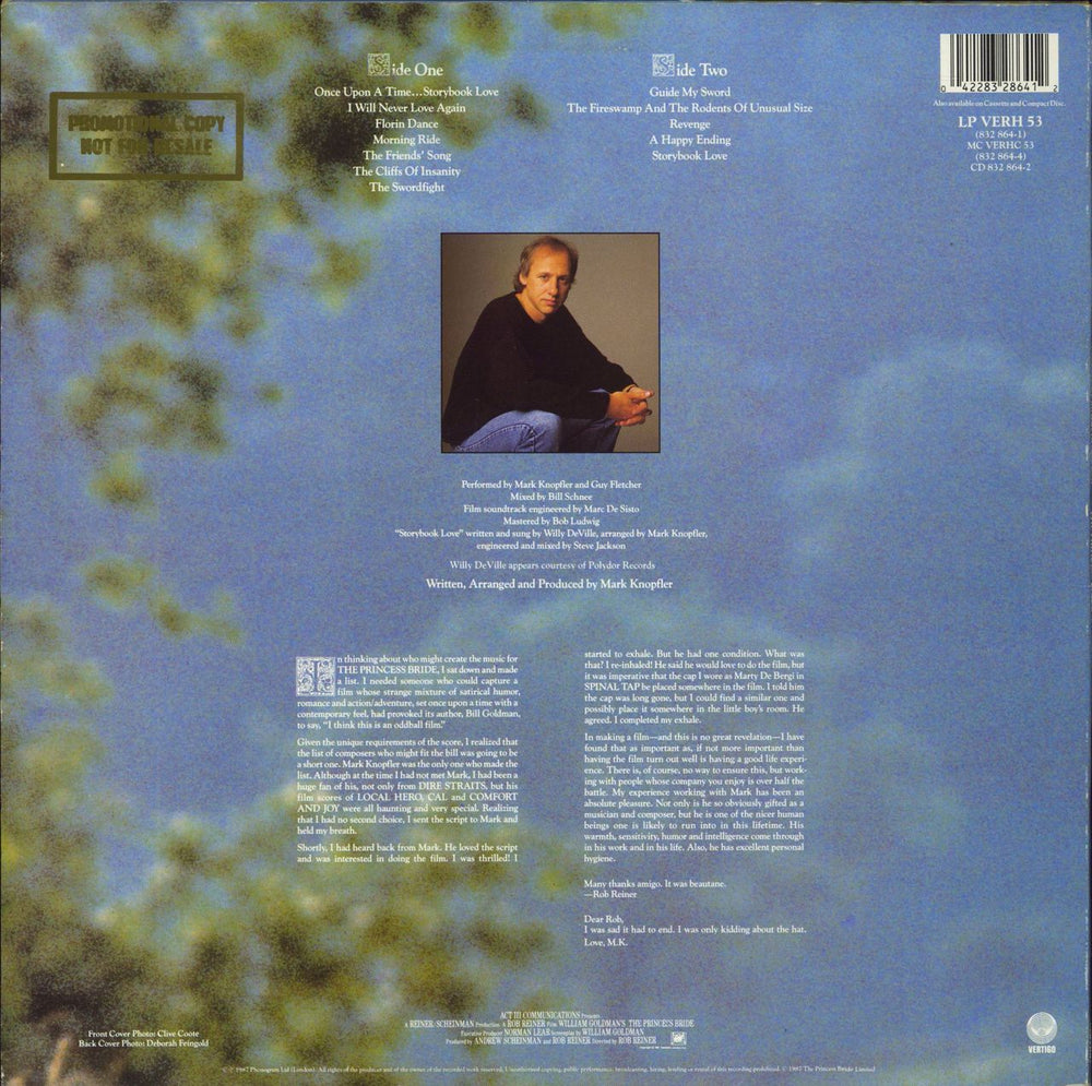 Mark Knopfler The Princess Bride - Promo Stamped UK Promo vinyl LP album (LP record) 042283286412