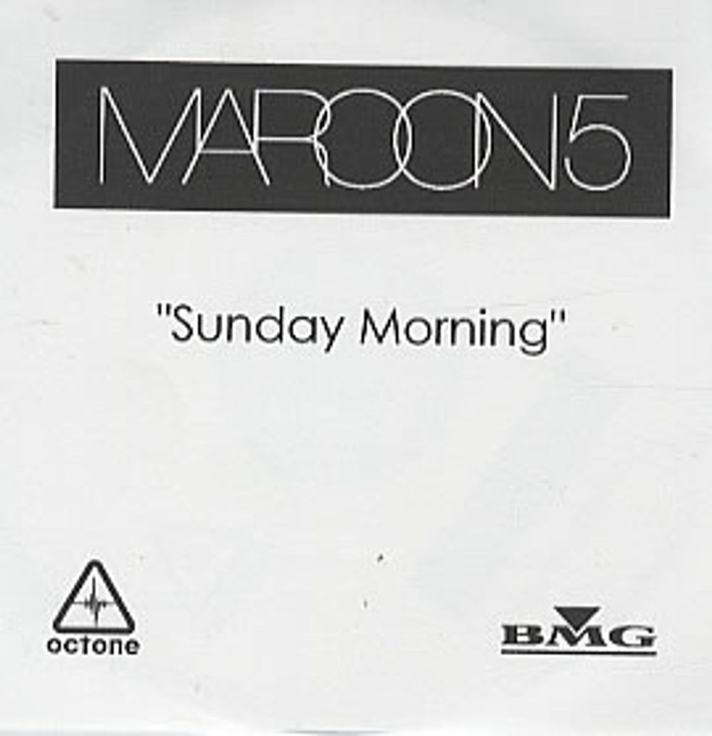 Maroon 5 Sunday Morning UK Promo CD-R acetate CD-R ACETATE