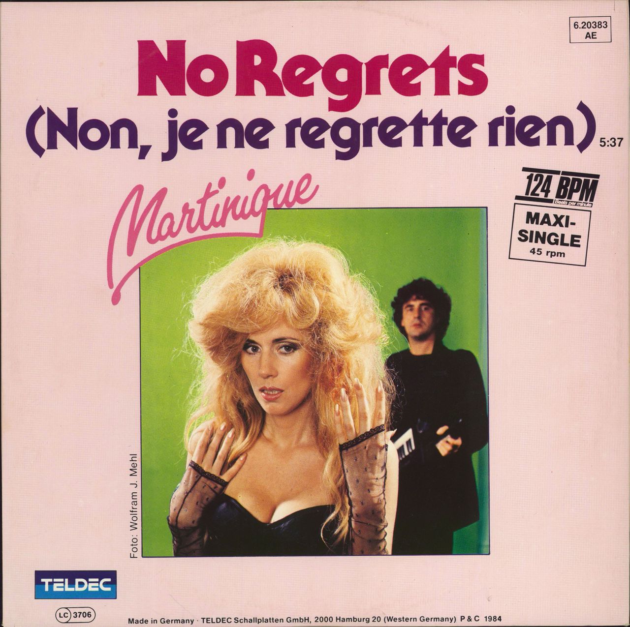 Martinique No Regrets (Non, Je Ne Regrette Rien) - Yellow Vinyl German 12" vinyl single (12 inch record / Maxi-single) 6.20383AE
