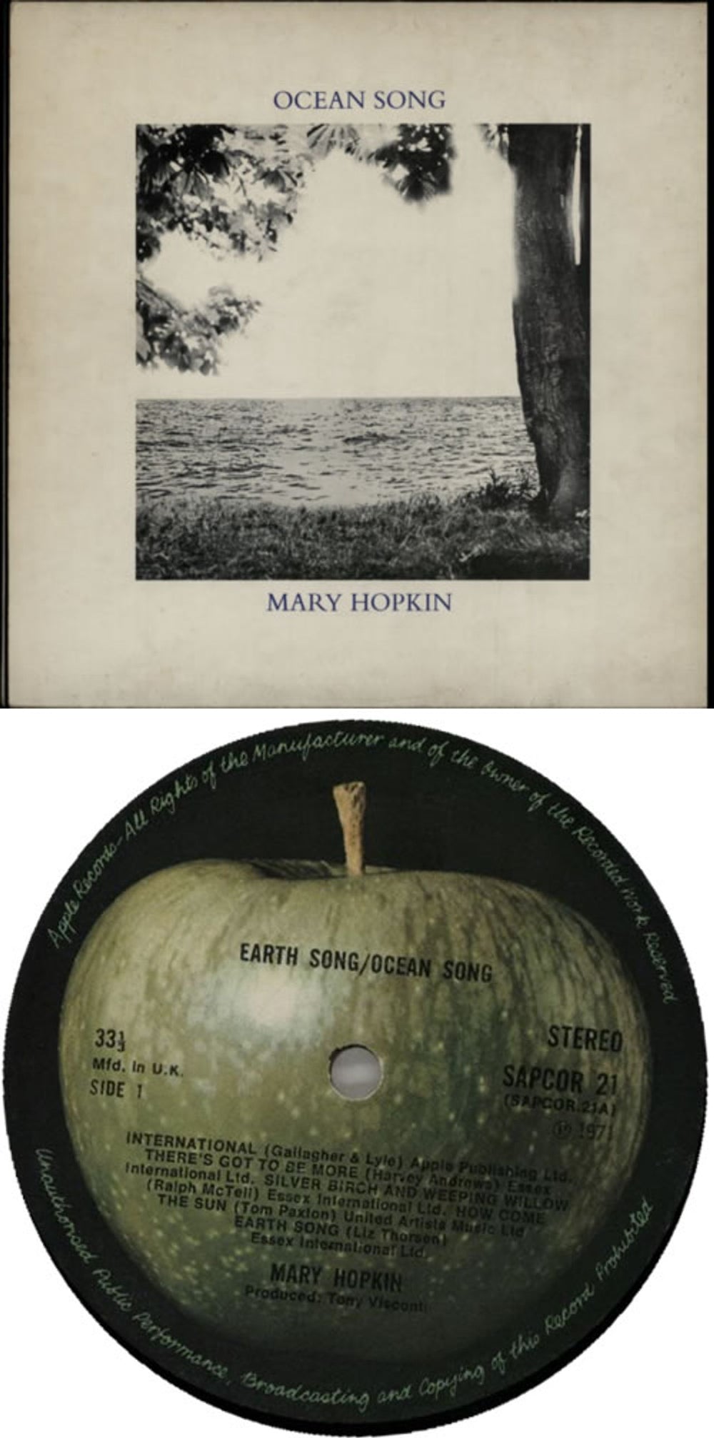 Mary Hopkin Earth Song/Ocean Song - VG UK vinyl LP album (LP record) MHPLPEA257952