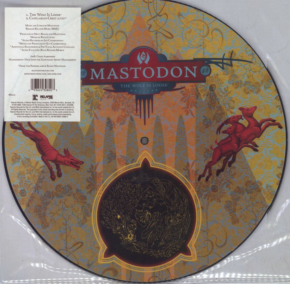 Mastodon The Wolf Is Loose UK 12" vinyl picture disc (12 inch picture record) W749T