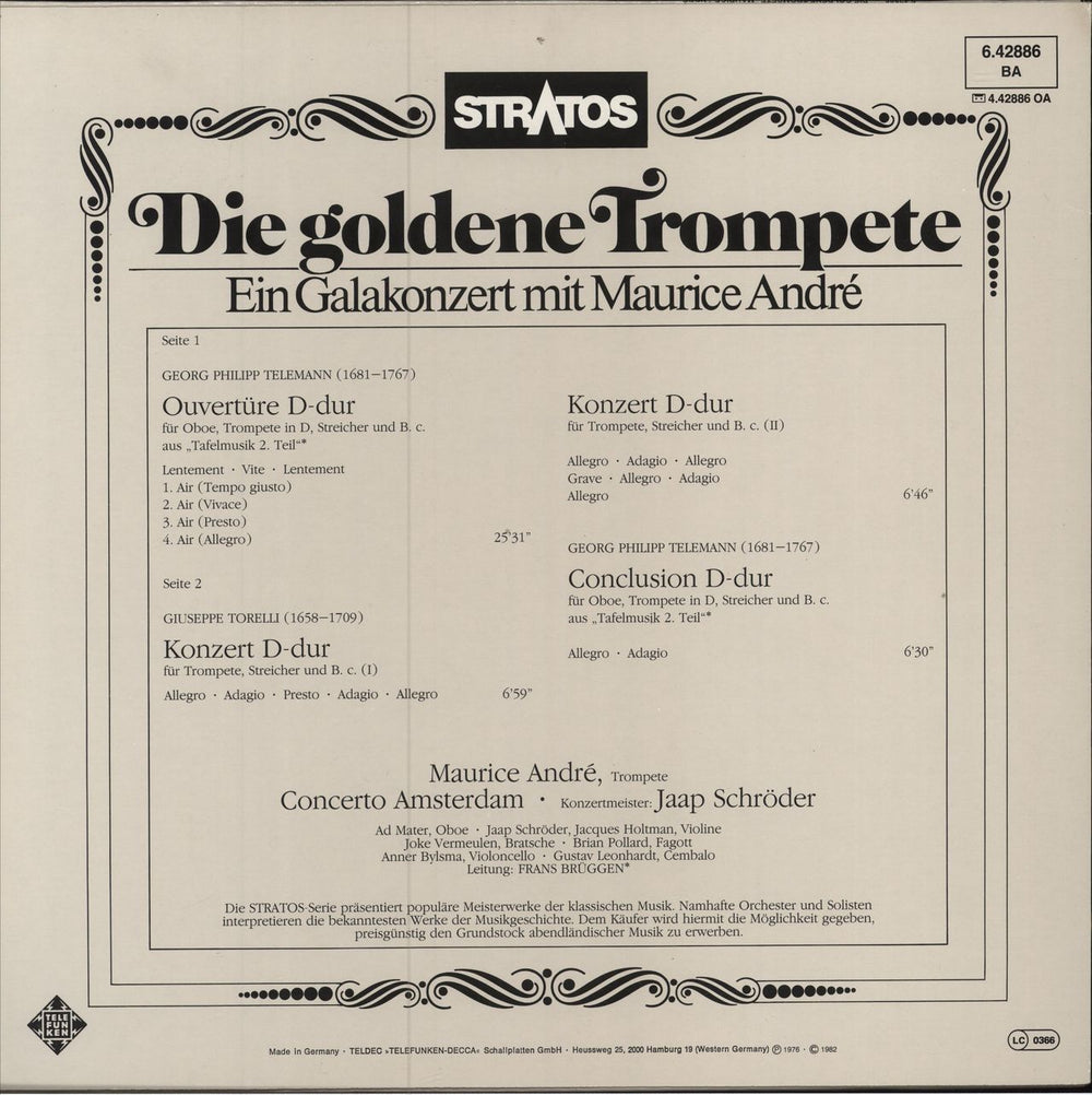 Maurice André Die Goldene Trompete German vinyl LP album (LP record)