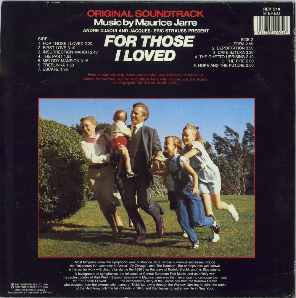 Maurice Jarre For Those I Loved UK vinyl LP album (LP record) 5011755400316