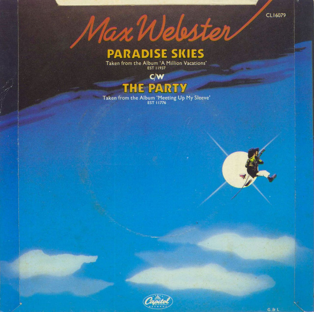 Max Webster Paradise Skies UK 7" vinyl single (7 inch record / 45)