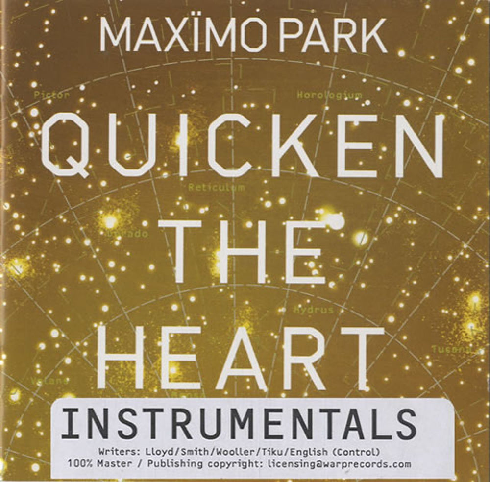 Maximo Park Quicken The Heart - Instrumentals US Promo CD-R acetate CD-R ACETATE