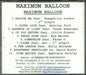 Maximum Balloon Maximum Balloon + Instrumentals US Promo CD-R acetate CDR ACETATE