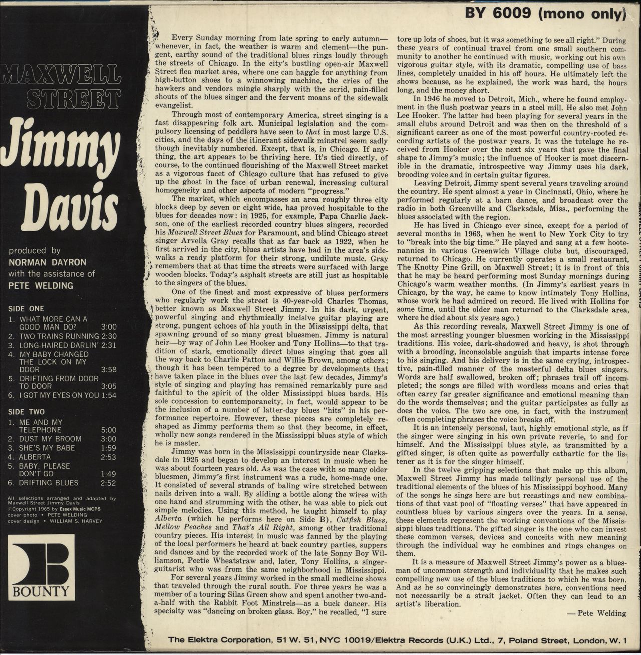 Maxwell Street Jimmy Davis  Maxwell Street Jimmy Davis - VG UK vinyl LP album (LP record)