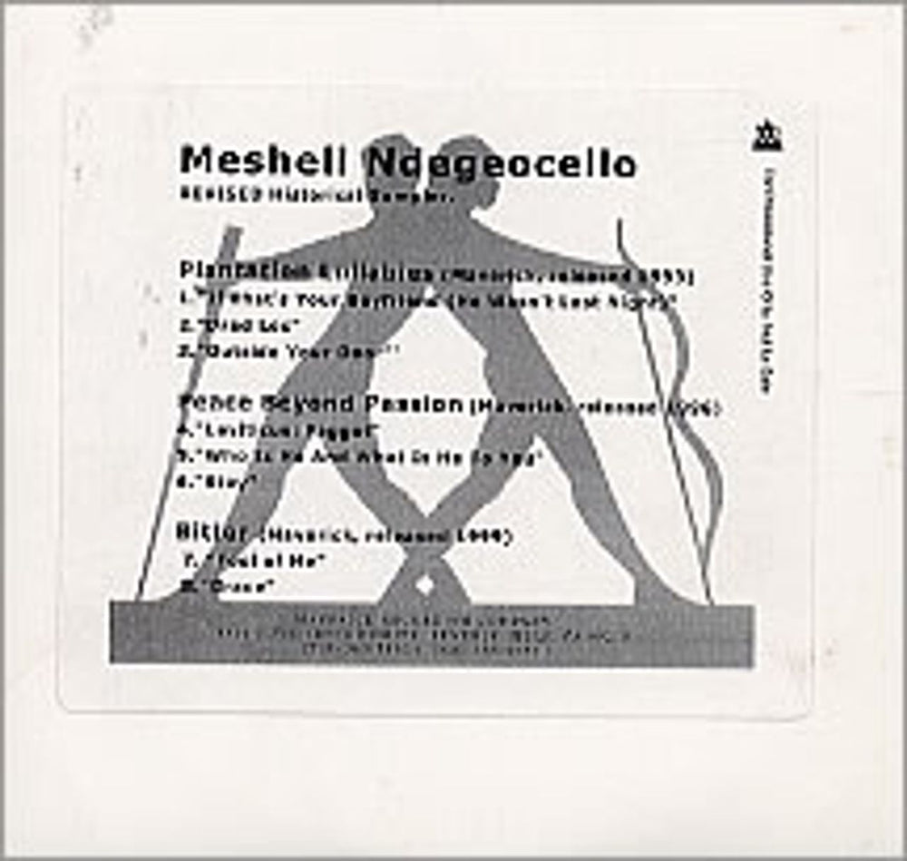 Me'Shell Ndegeocello Revised Historical Sampler US Promo CD-R acetate CD-R ACETATE