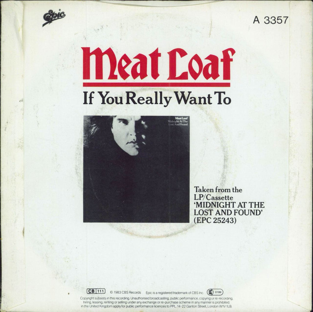 Meat Loaf If You Really Want To UK 7" vinyl single (7 inch record / 45)