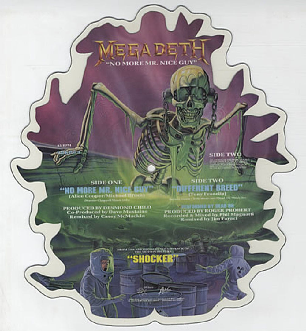 Megadeth No More Mr Nice Guy US shaped picture disc (picture disc vinyl record) MEGSHNO41705
