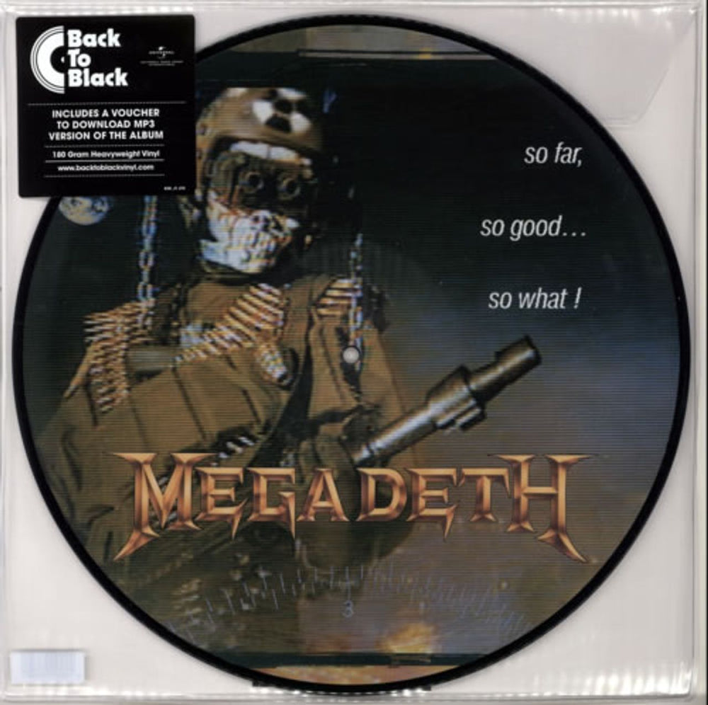 Megadeth So Far, So Good...So What! - Back To Black UK picture disc LP (vinyl picture disc album) 602537976508