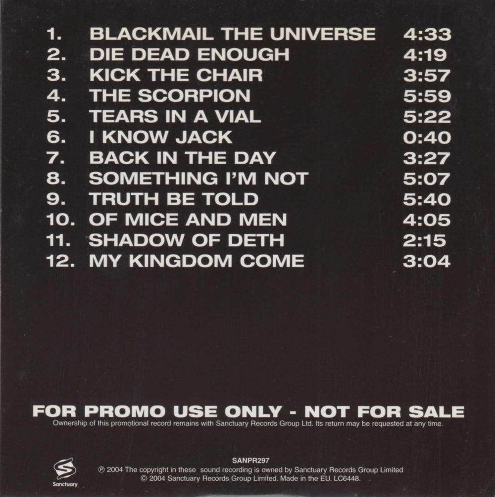 Megadeth The System Has Failed UK Promo CD album (CDLP) MEGCDTH717490