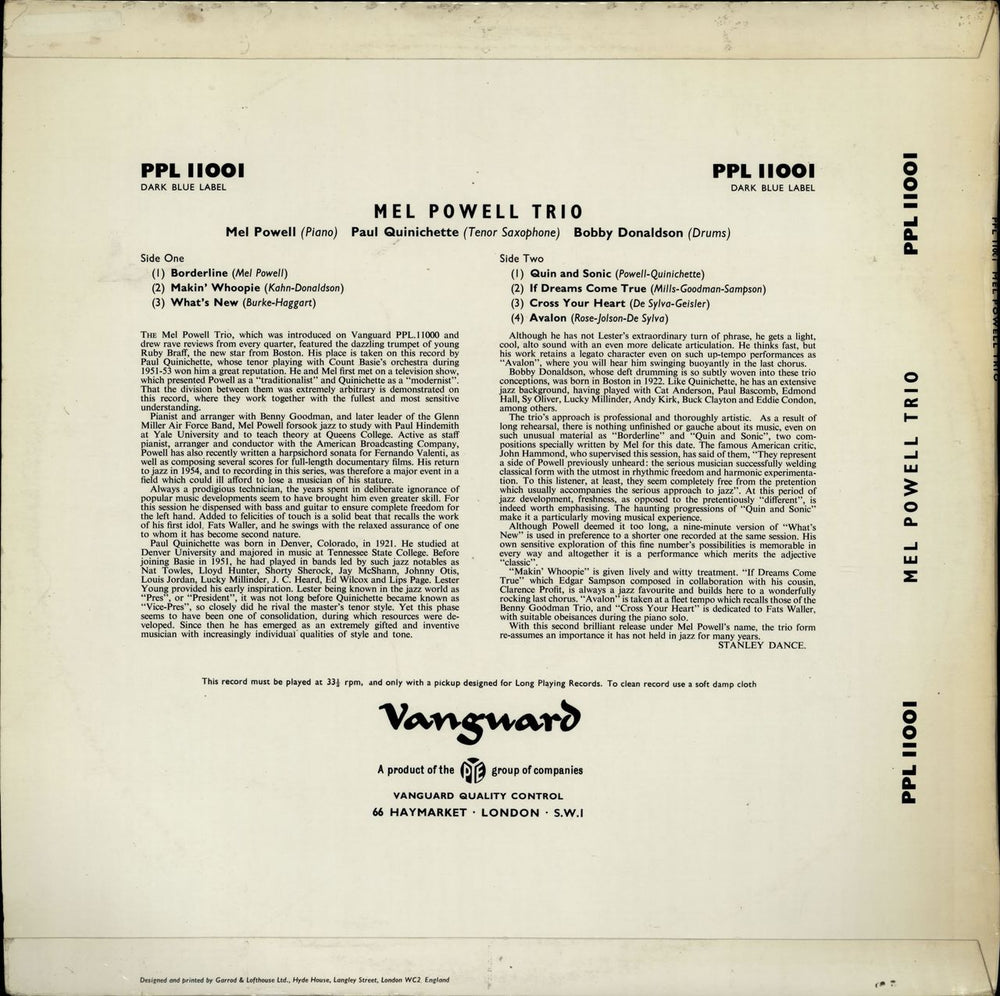 Mel Powell Borderline UK vinyl LP album (LP record)