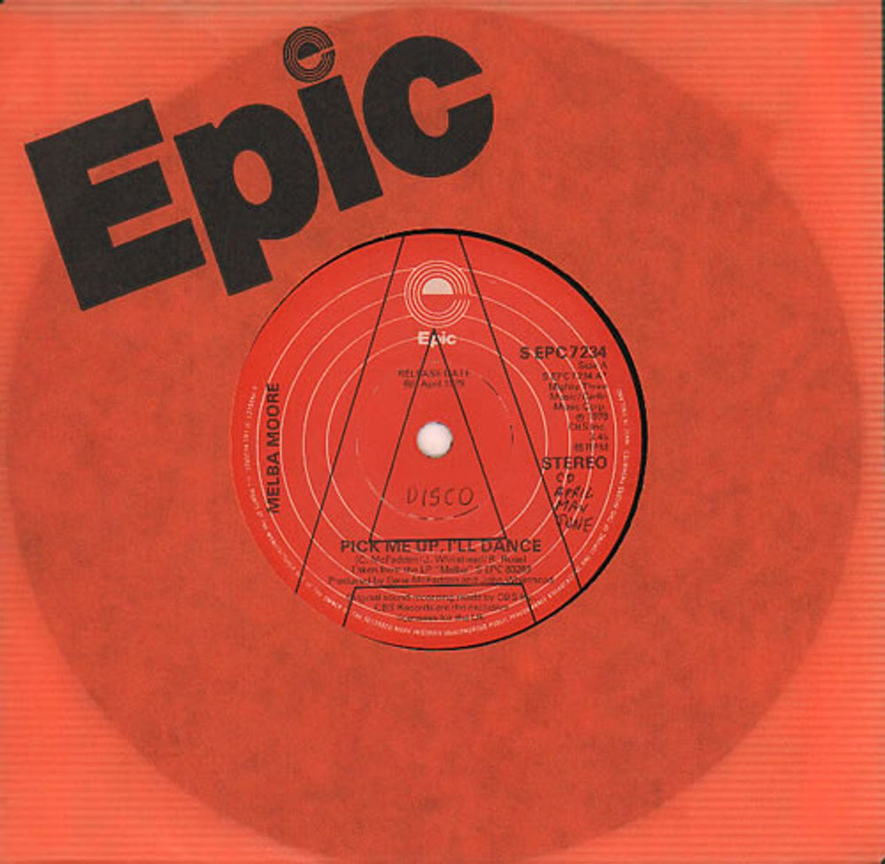 Melba Moore Pick Me Up, I'll Dance - A Label UK Promo 7" vinyl single (7 inch record / 45) SEPC7234