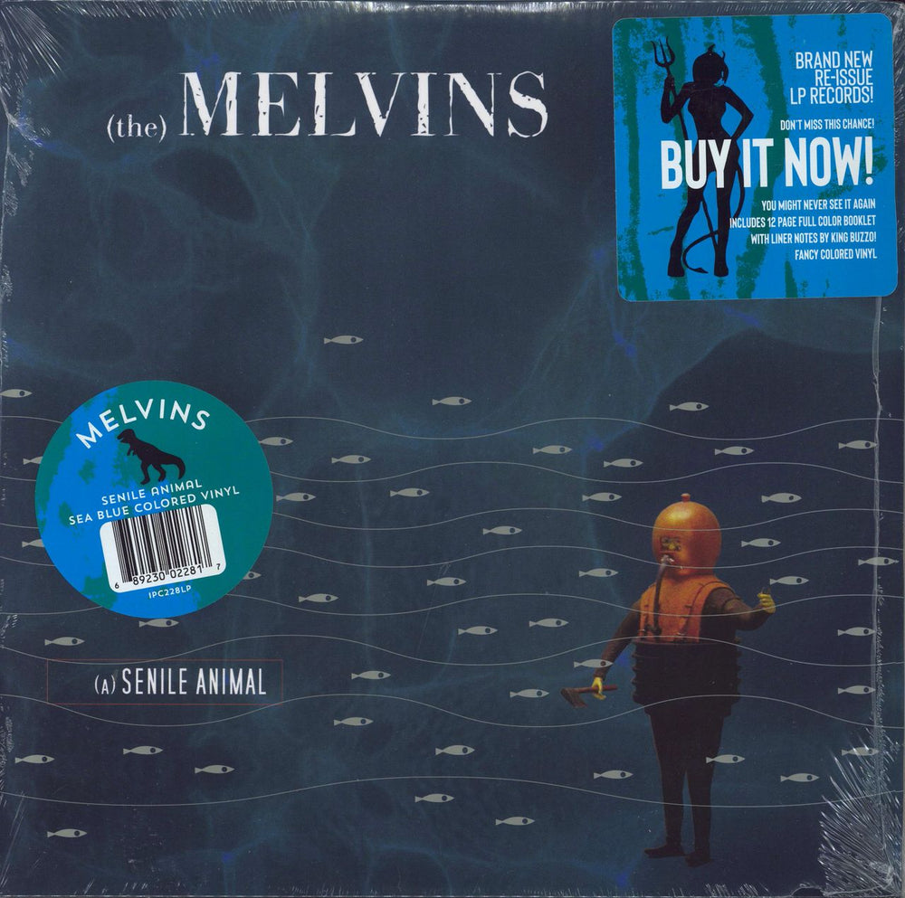 Melvins (A) Senile Animals - Sea Blue Vinyl - Sealed US 2-LP vinyl record set (Double LP Album) IPC228LP