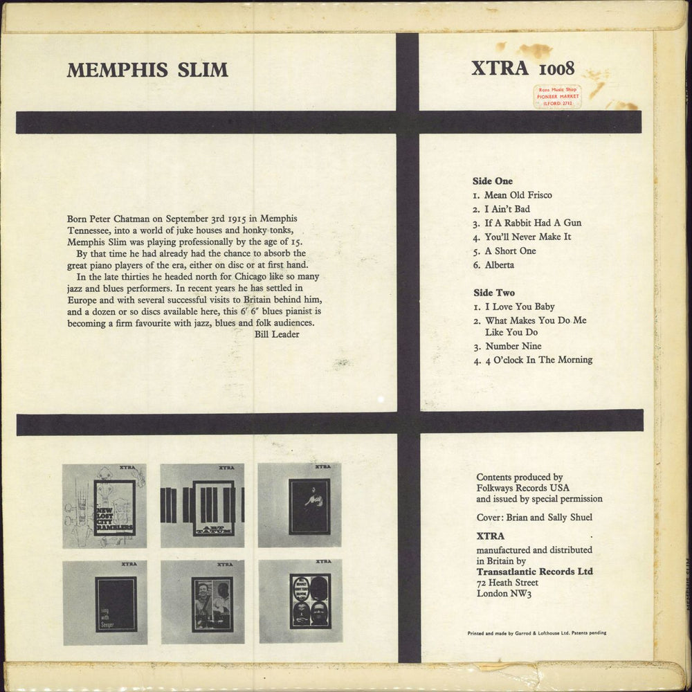 Memphis Slim Memphis Slim UK vinyl LP album (LP record)