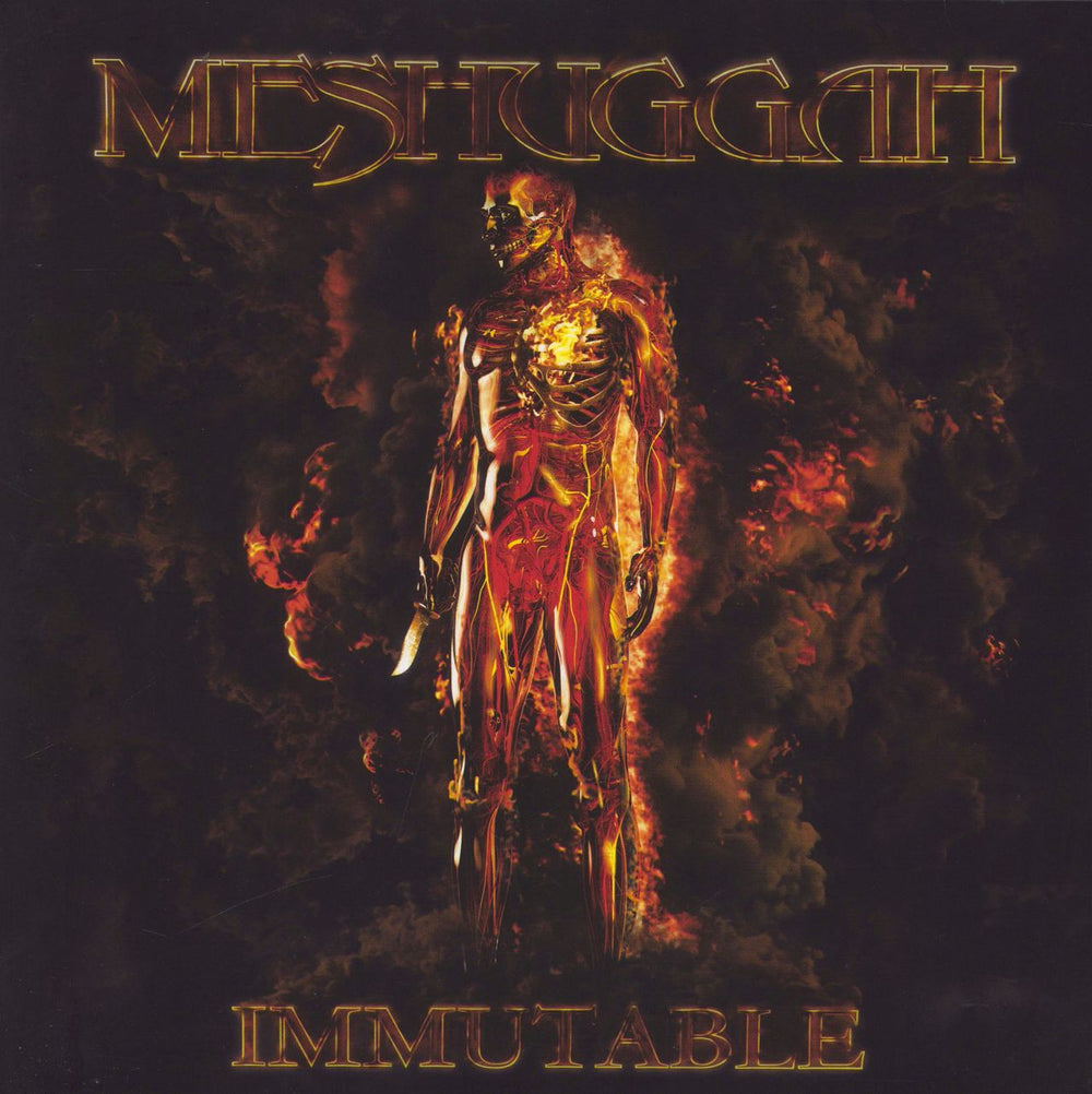 Meshuggah Immutable - Red & Black Marbled Vinyl German 2-LP vinyl record set (Double LP Album) AF0026
