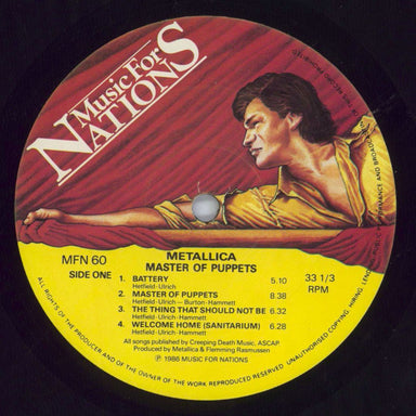 Metallica Master Of Puppets + Insert - EX UK vinyl LP album (LP record) METLPMA820224