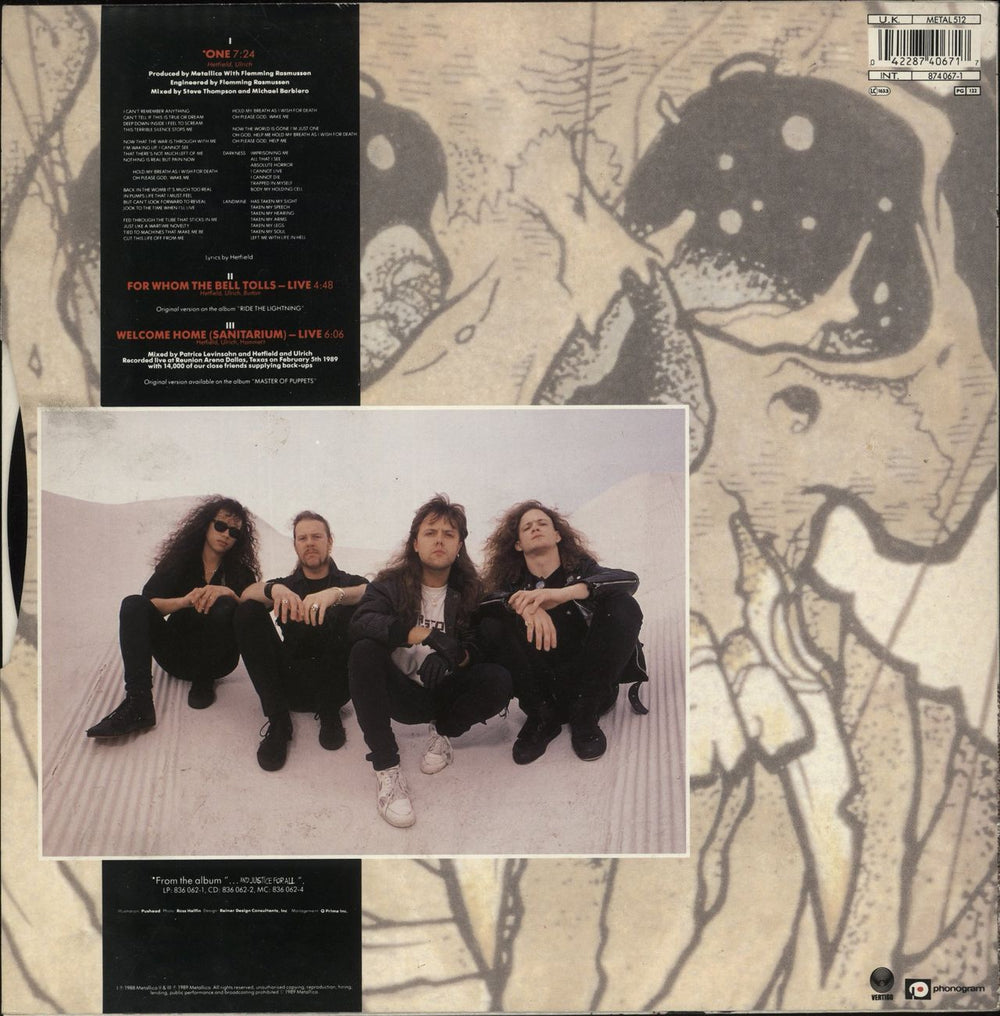 Metallica One - Mislabeled b-side - EX UK 12" vinyl single (12 inch record / Maxi-single) 042287406717