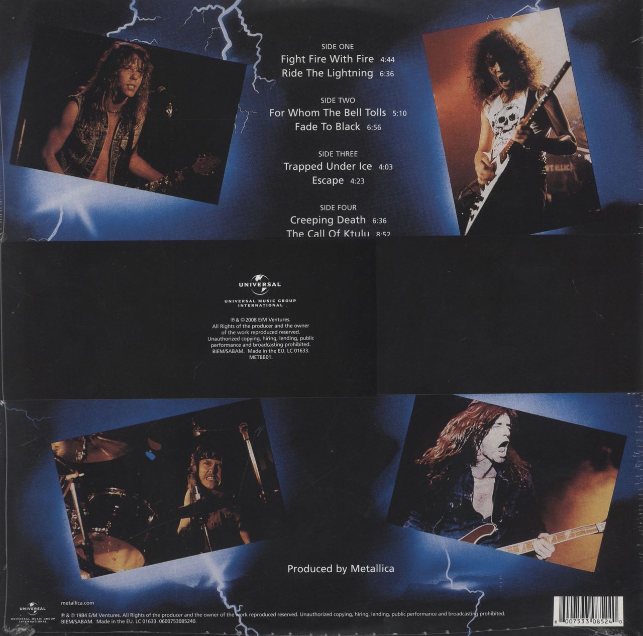 Metallica Ride The Lightning - 45 RPM Series - Sealed UK 2-LP vinyl record set (Double LP Album) 600753085240