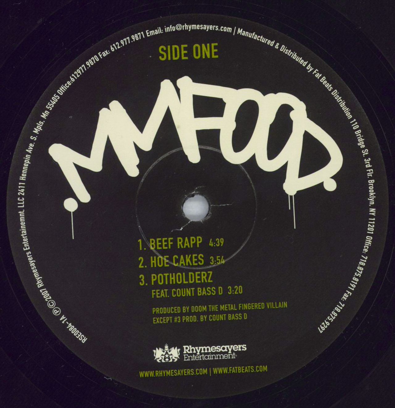 MF Doom MM..Food - Mispress US 2-LP vinyl set