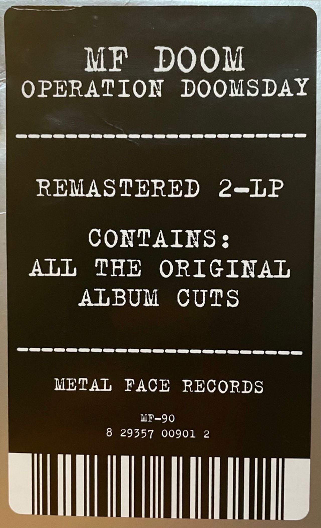MF Doom Operation: Doomsday - Remastered - Silver Embossed Cover