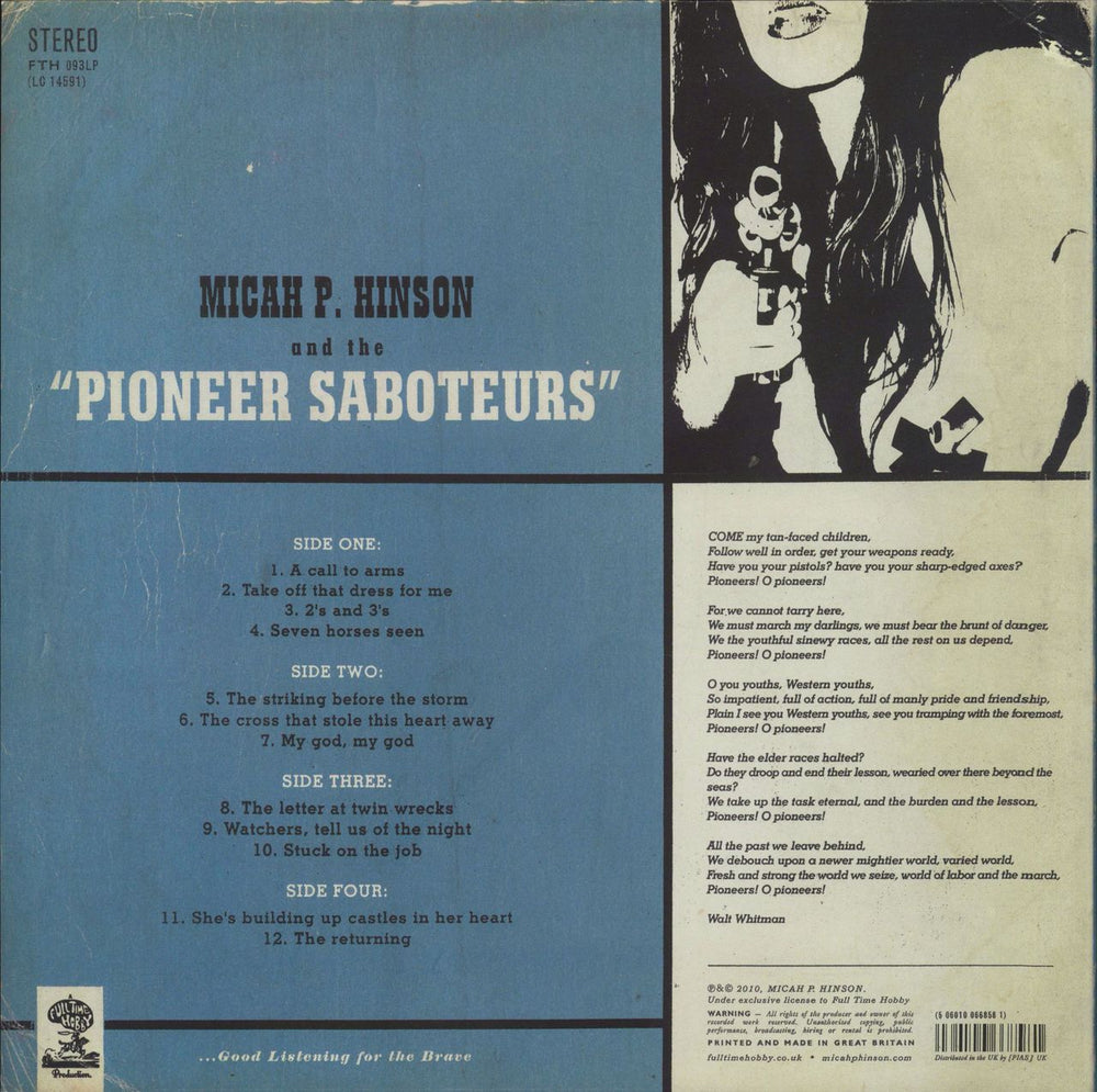 Micah P. Hinson And The Pioneer Saboteurs UK vinyl LP album (LP record) 5060100668581