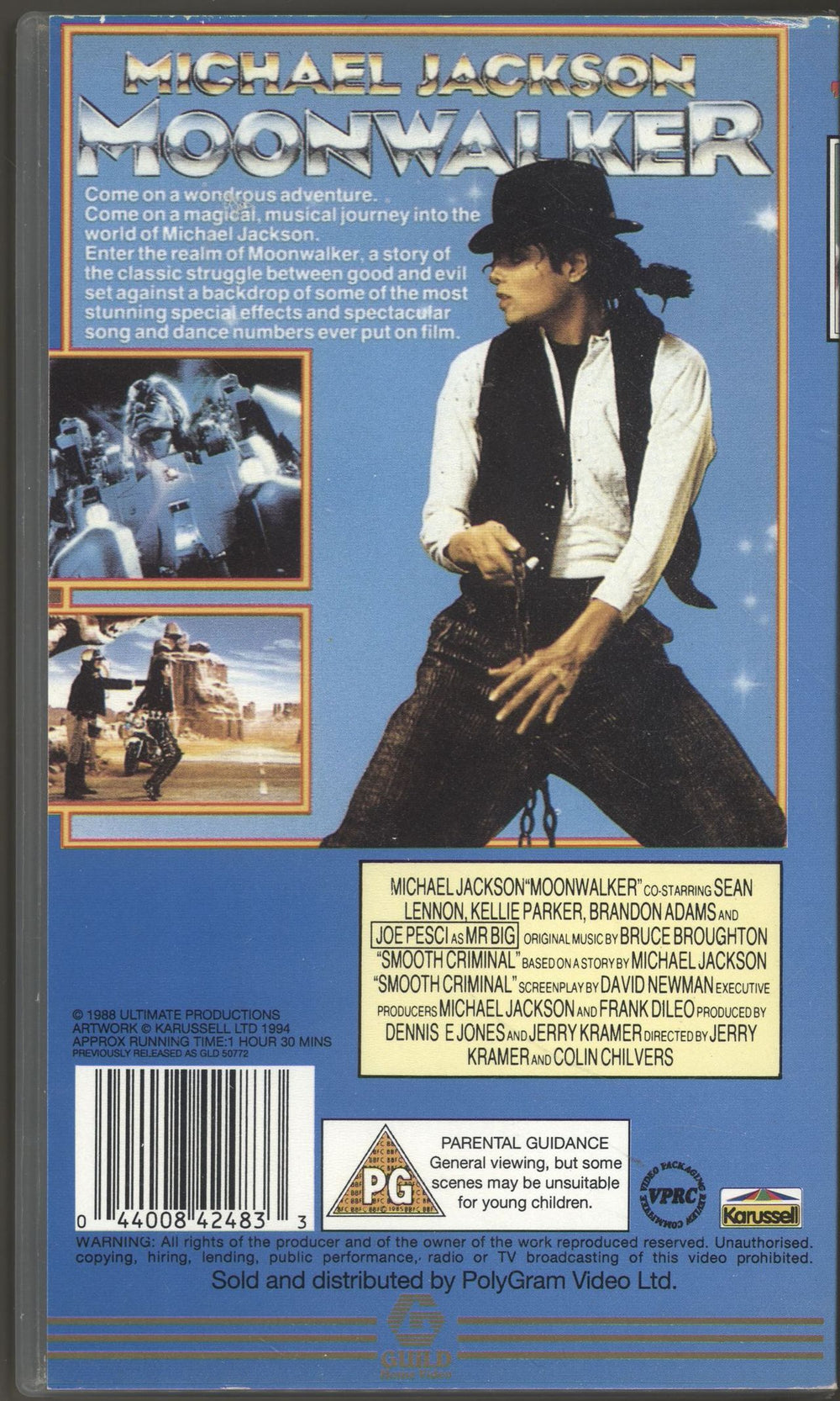 Michael Jackson Moonwalker UK video (VHS or PAL or NTSC) M-JVIMO204892