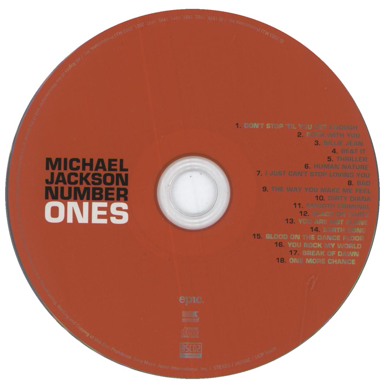 Michael Jackson Number Ones Japanese Blu-Spec CDS