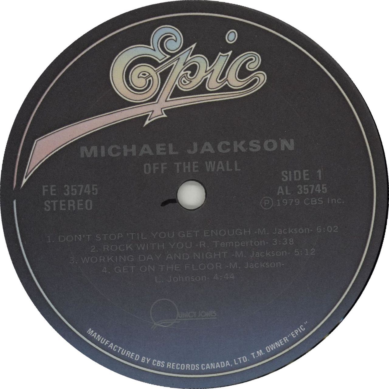 Michael Jackson Off The Wall Canadian Vinyl LP —