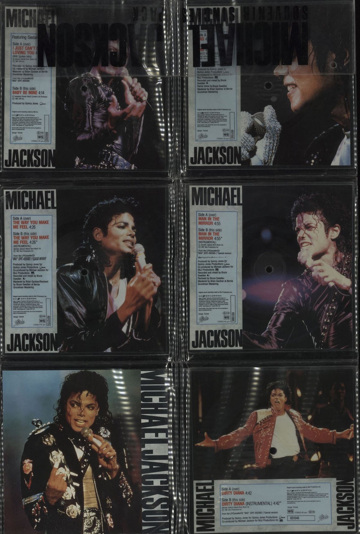 Michael Jackson Souvenir Singles Pack UK Shaped picture disc ...