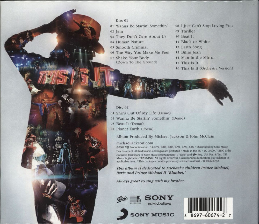 Michael Jackson This Is It UK 2 CD album set (Double CD) 886976067427