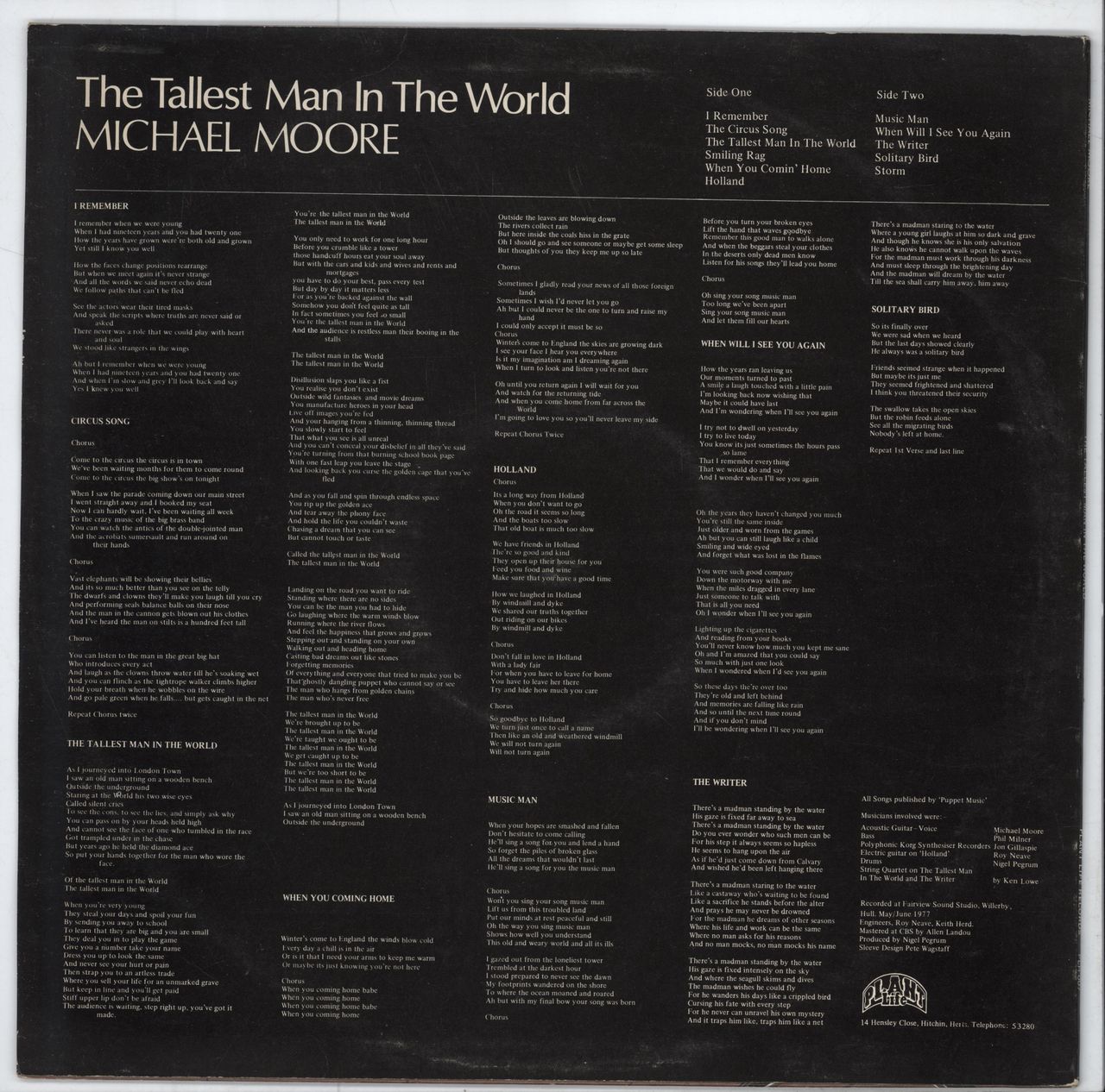 Michael Moore The Tallest man In The World UK vinyl LP album (LP record)