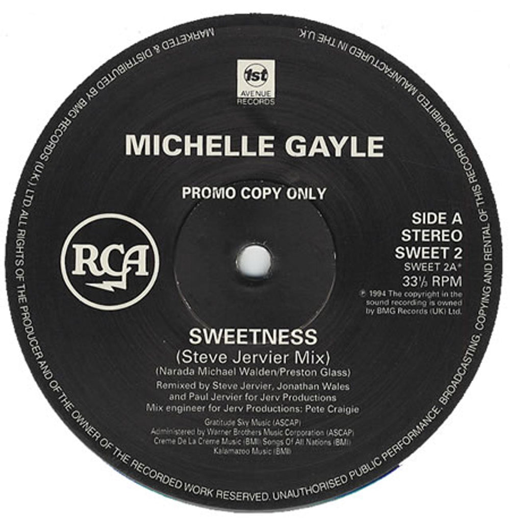 Michelle Gayle Sweetness UK Promo 12" vinyl single (12 inch record / Maxi-single) SWEET2