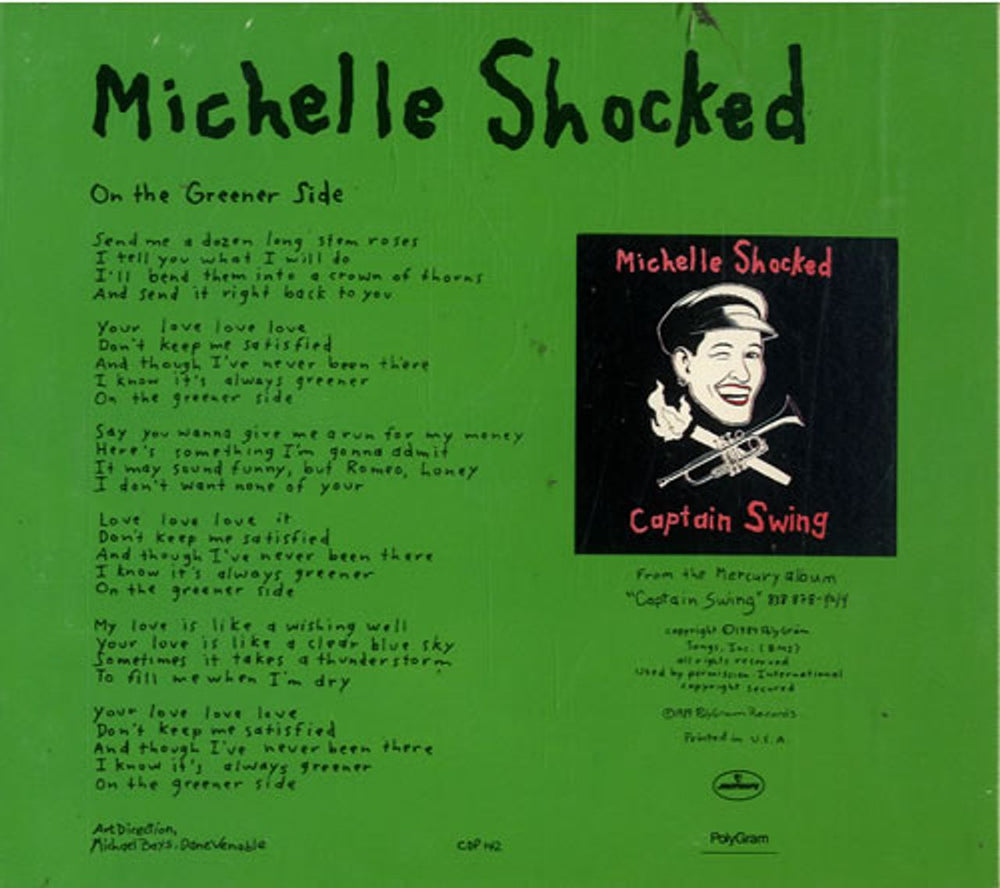 Michelle Shocked On The Greener Side US Promo CD single (CD5 / 5") SHOC5ON550006