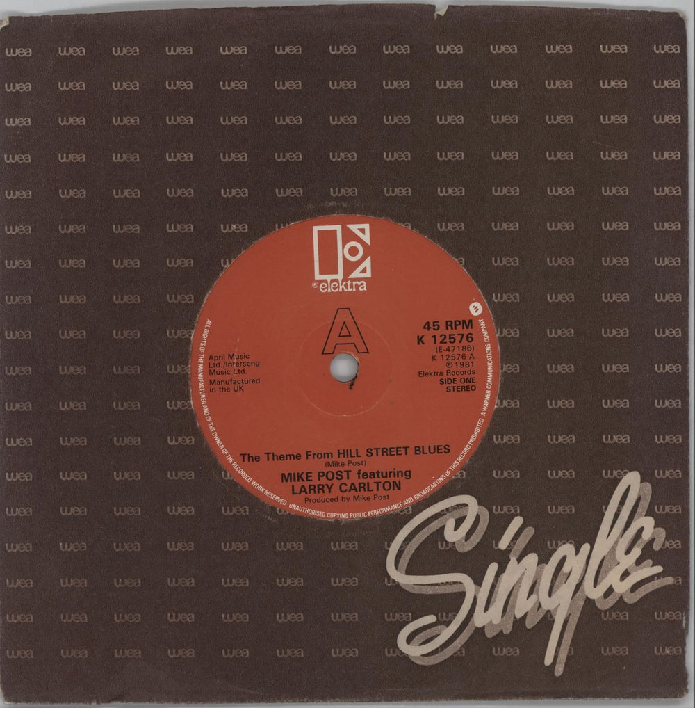 Mike Post The Theme From Hill Street Blues - Red UK 7" vinyl single (7 inch record / 45) K12576