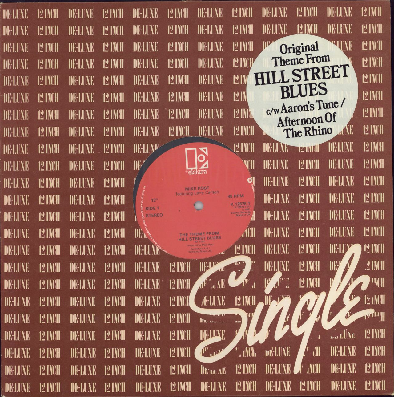 Mike Post The Theme From Hill Street Blues - Stickered sleeve UK 12" vinyl single (12 inch record / Maxi-single) K12576T