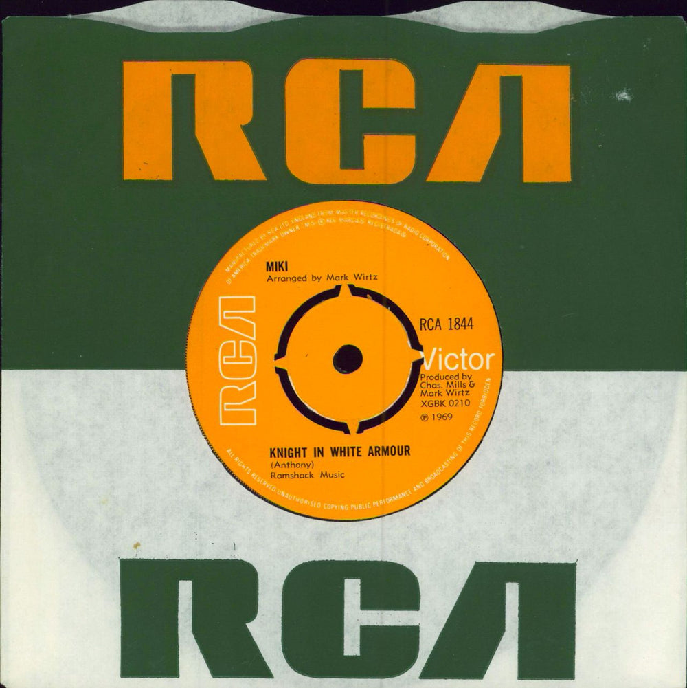 Miki Antony Knight In White Armour UK 7" vinyl single (7 inch record / 45) RCA1844