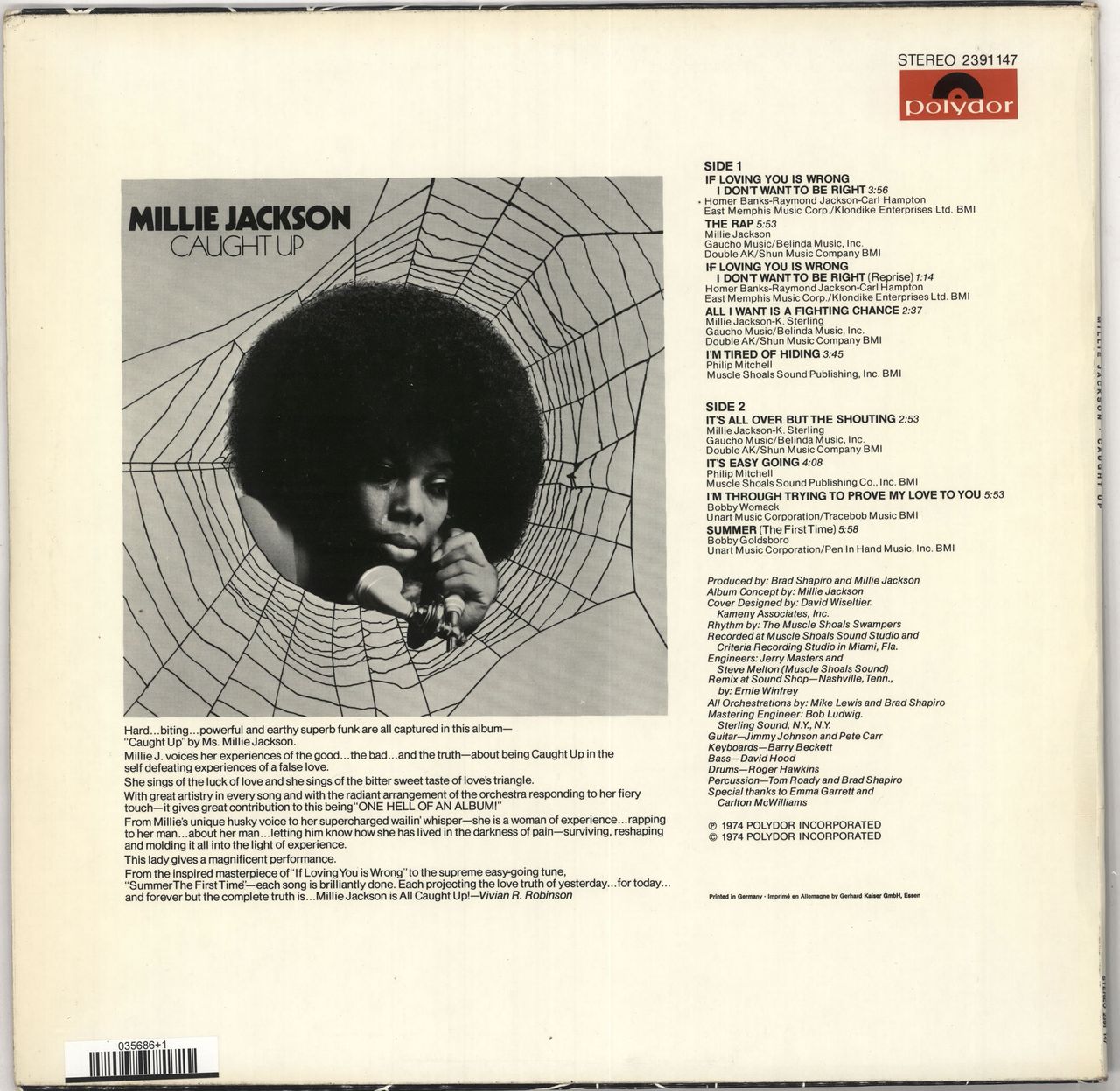 Millie Jackson Caught Up German vinyl LP album (LP record)