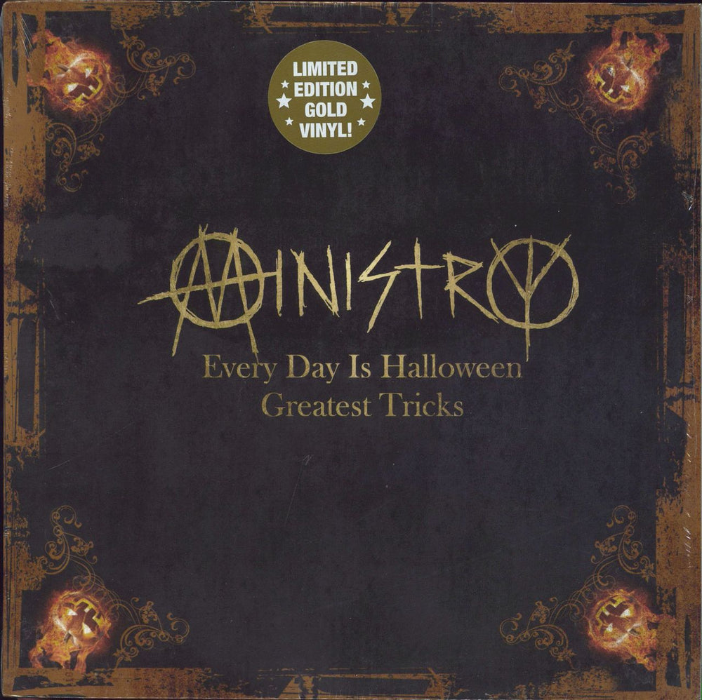 Ministry Every Day Is Halloween - Greatest Tricks - Gold Vinyl UK vinyl LP album (LP record) CLO1713