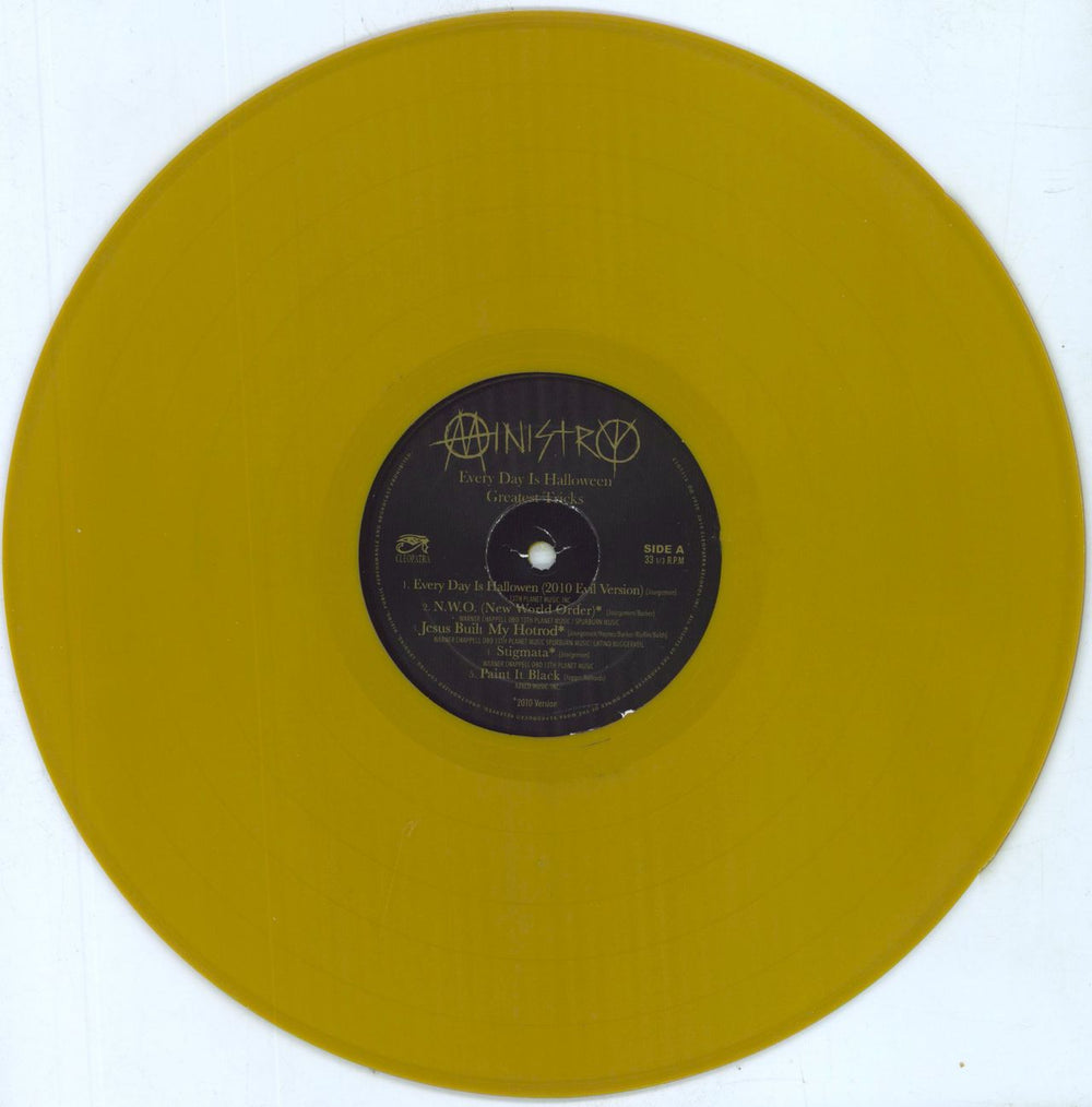 Ministry Every Day Is Halloween - Greatest Tricks - Gold Vinyl UK vinyl LP album (LP record) MINLPEV811000