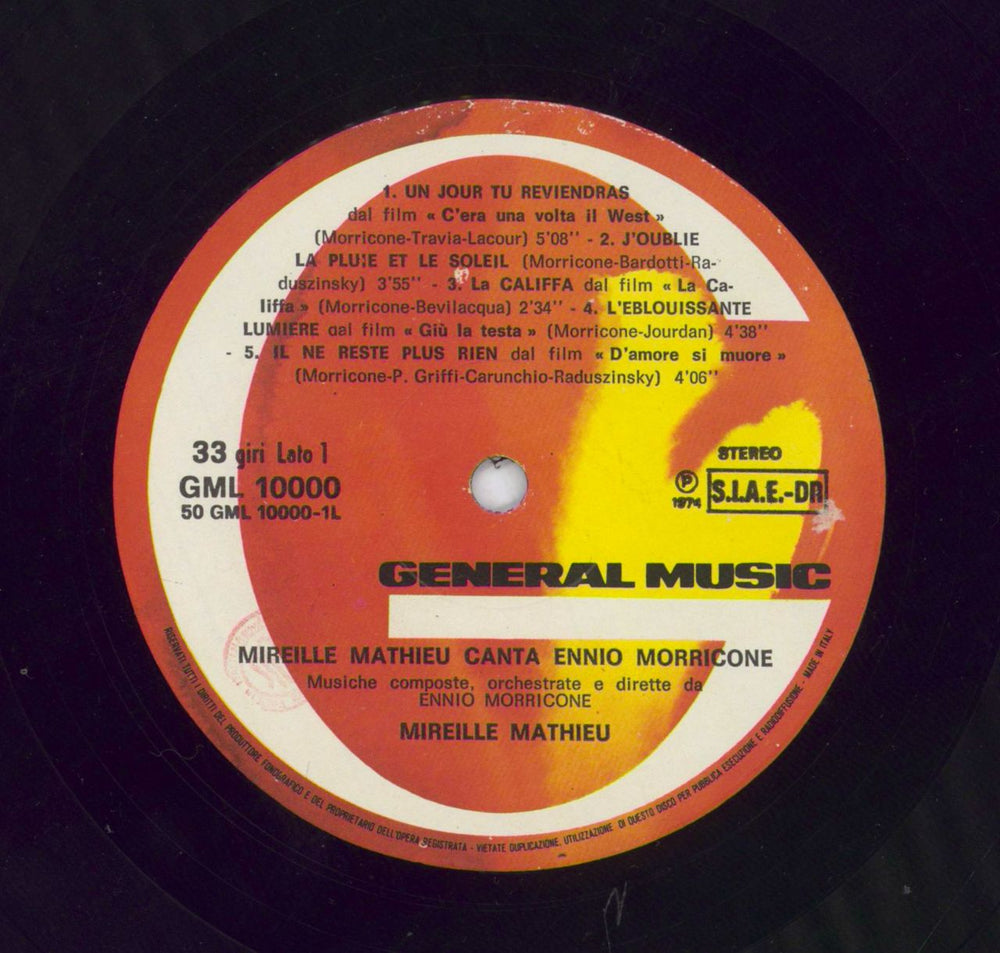 Mireille Mathieu Mireille Mathieu Canta Ennio Morricone Italian vinyl LP album (LP record)