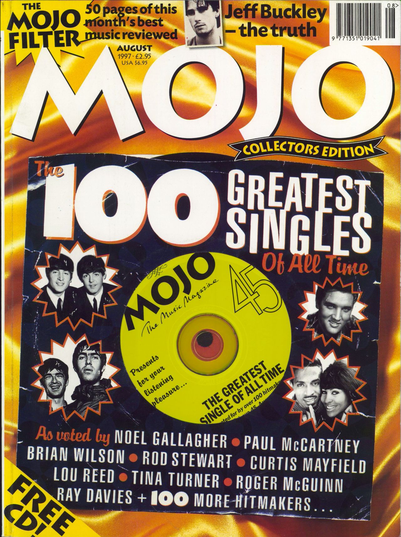Mojo Magazine Mojo Issue 45 + The Greatest Single Of All Time CD UK magazine AUGUST 1997