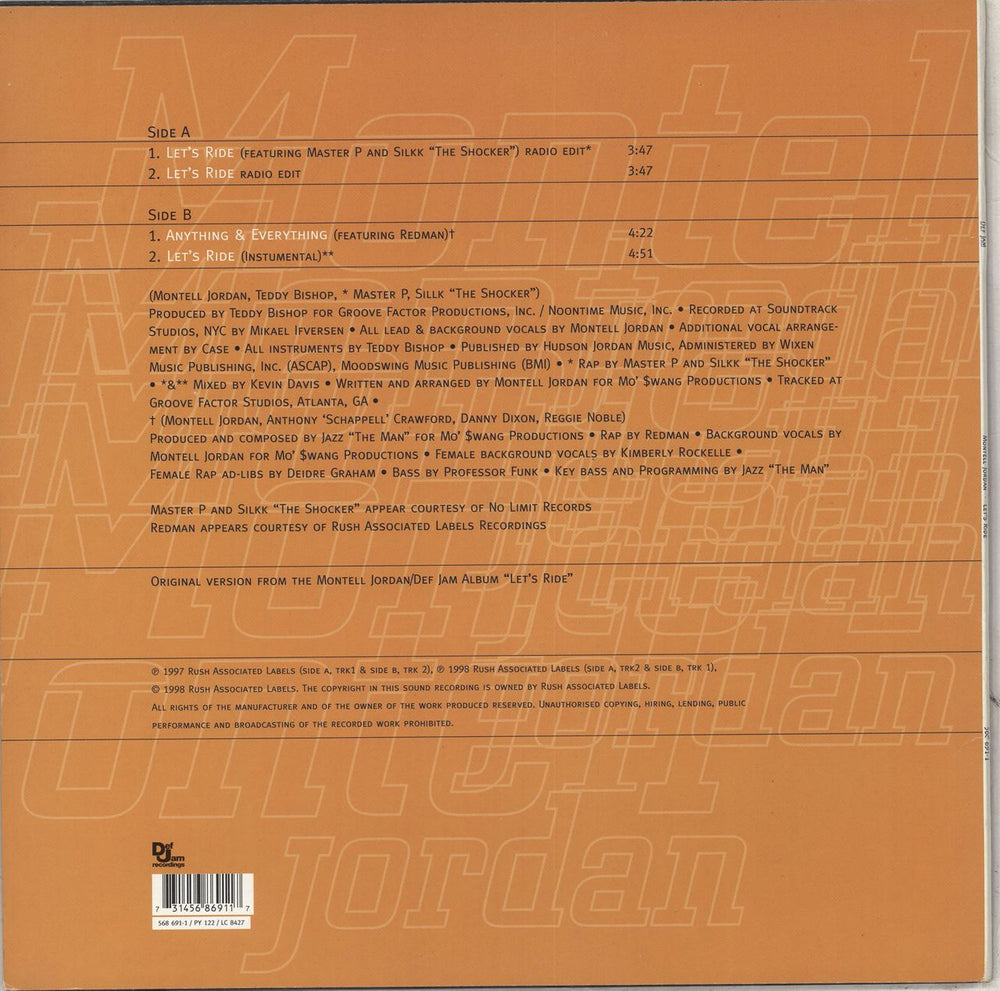 Montell Jordan Let's Ride UK 12" vinyl single (12 inch record / Maxi-single) 731456869117